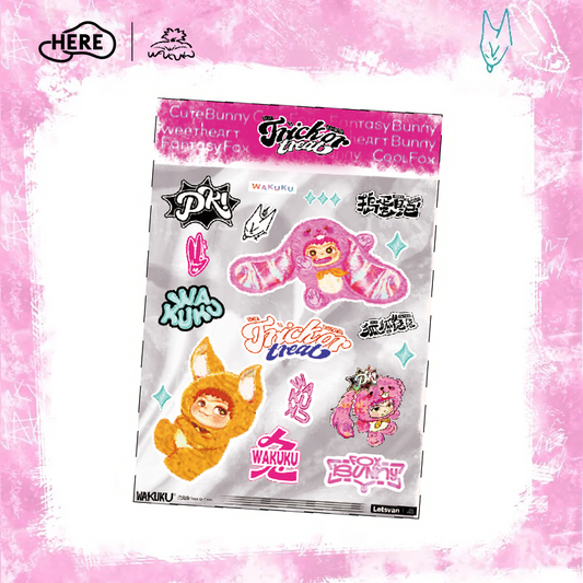 Letsvan WAKUKU-Fox&Bunny trick or treat Series Cartoon stickers