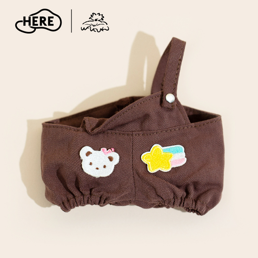 Letsvan Plush doll overalls in dark coffee color