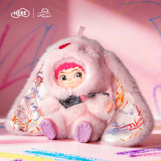 HERE wakuku sweet heart rabbit vinyl plush doll pendant