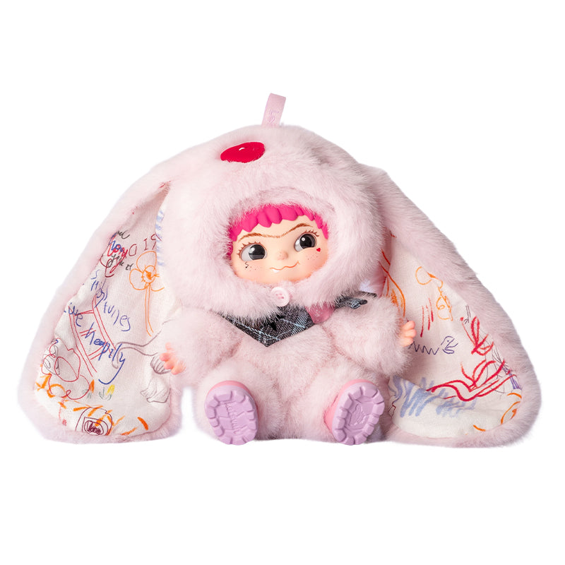 HERE wakuku sweet heart rabbit vinyl plush doll pendant